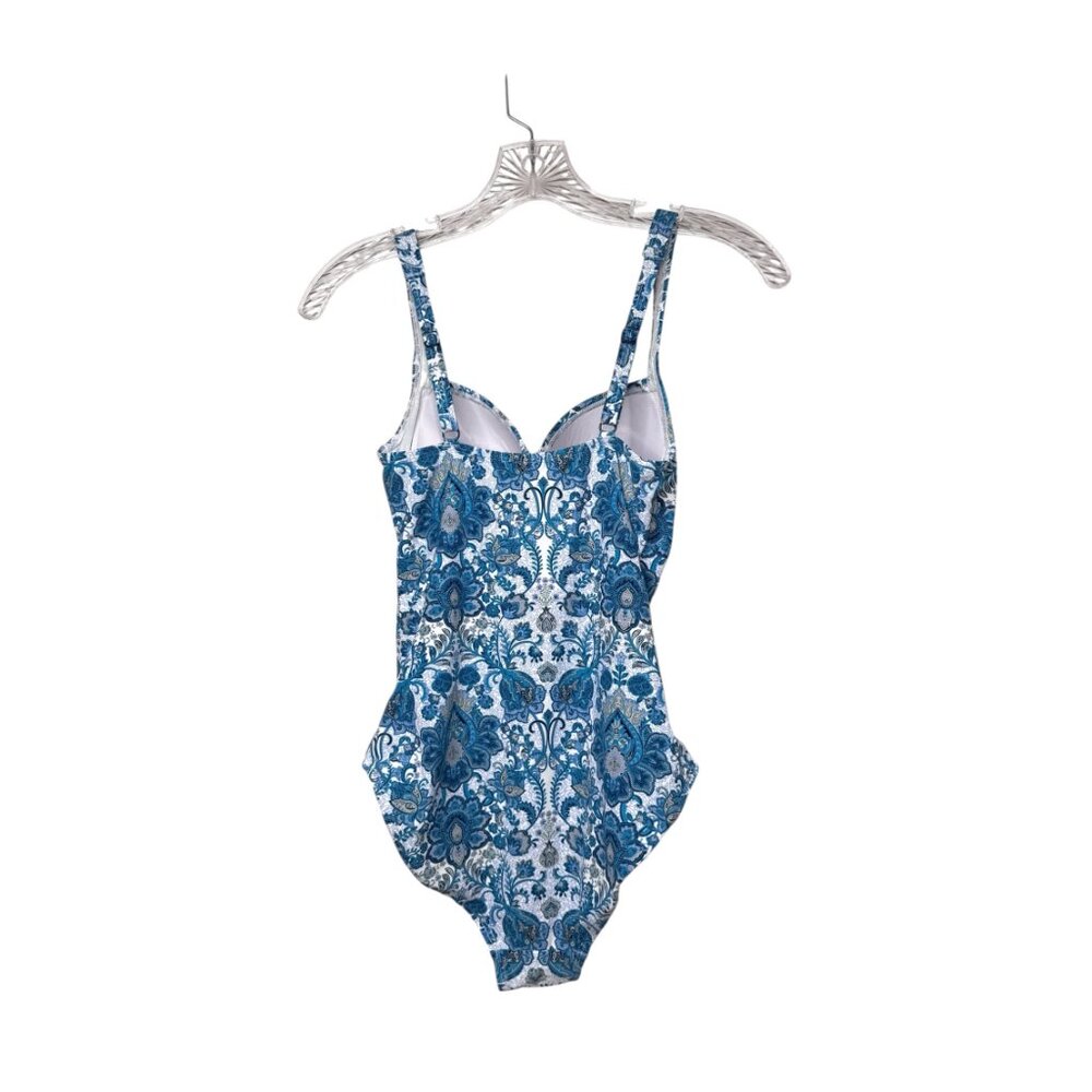 Nip Tuck Blue Paisley Joanne One-Piece Size 6 - Picture 3 of 5